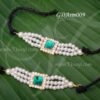 Small Armlet Vanki Green Stone Pearls for Statue Idols 3 inches