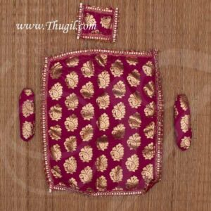 9-15 inches Golden Decorative Aasan Cushion Bed for Hindu Idol Statues Laddu Gopal Asan