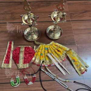 Decoration for God Diya Idols Statues Two Small Diya and decoration 8 inches
