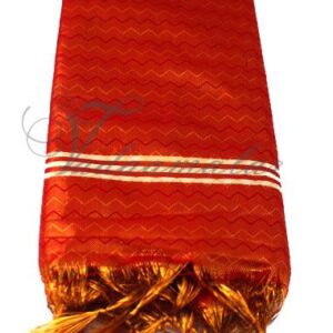 1.6 meters Red Gold Tissue Wrap Poly Cotton Shawl Gift Stole for Guests Murthi Deity