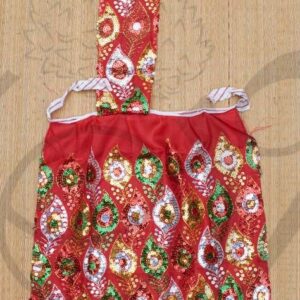 Temple Statue Wear Orange Color Saree Skirt 9"