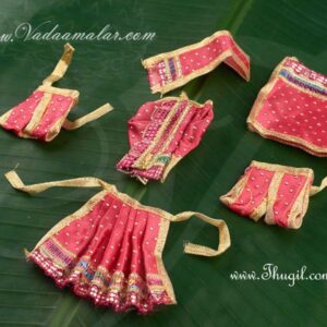 5-6 inches Hindu God Goddess Radha Krishna Idols Dresses Shringar