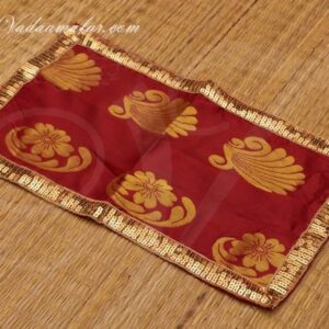 Maroon with Gold Poly Cotton Shawl Gift Stole for Murthi Deity