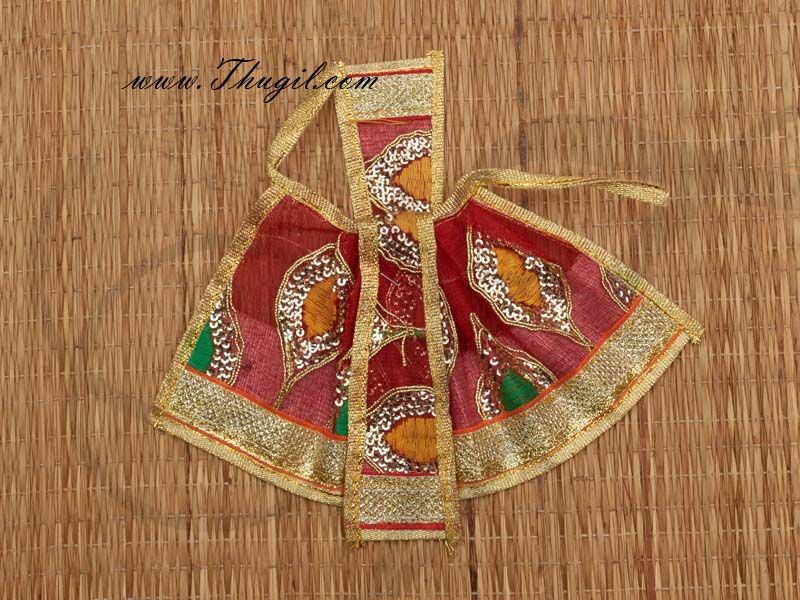8-10 inch Idol Skirt Pavadai Deities Idol Shingar dresses Temple Altars (5")