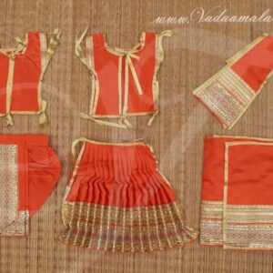 Vastra Dress Orange Set for Sringhar Krishna Radha statues 8 inches