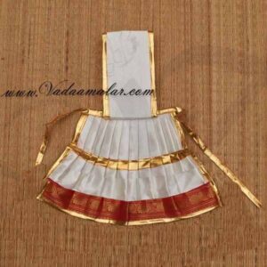 Buy Online Temple Statue Wear White Color Saree Skirt for Hindu Deity