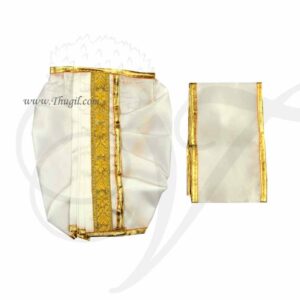 2-7 Inches White Panjakajam Dothi Krishna Ganesha Murugan Murthi Idol Dress