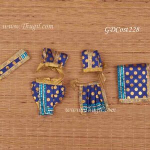 Blue Color Hindu God Goddess Radha Krishna Idols Dresses Shringar