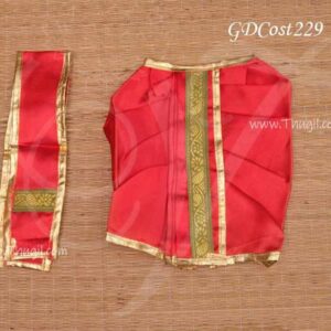 Red Panjakajam Dothi For Hindu God Sringhaar Idol decorations 7 inches