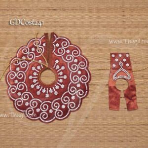 Laddu Gopal Statue Velvet Dress Stone work Costume Decoration 3.5 inches