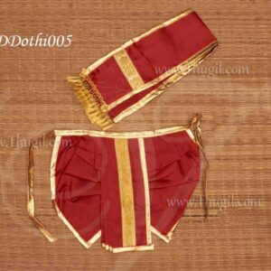 Dark Red / Maroon Panjakajam Dhothi For Hindu God Shringhar 5-10 inches