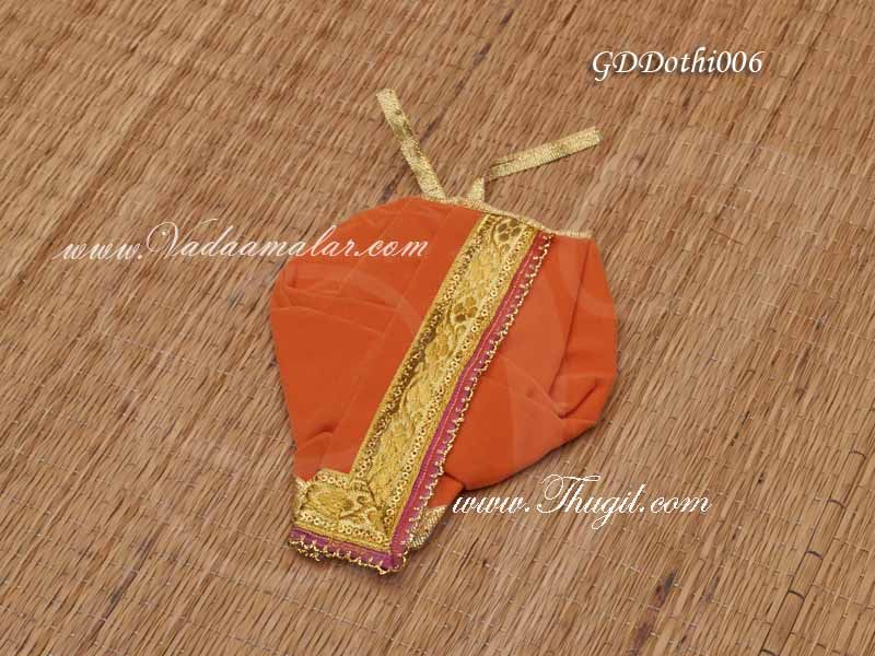 Orange Panjakajam Dothi For Hindu God Shringhar Size 5 to 10 inches