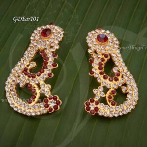 Karna Patham Hindu Idol Goddess Stone ear Studs Earring Jewellery 3 inches
