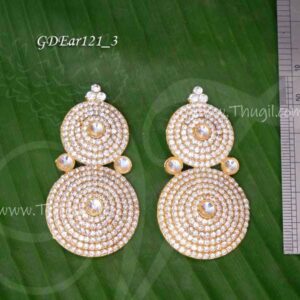 Hindu Idol Goddess White Colour Stone Ear Decoration Ornamental Jewellery 3 inches