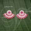 Goddess Ear Stud decoration White Pink Stone Earrings 0.8 inches