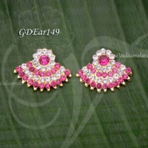 Goddess Ear Stud decoration White Pink Stone Earrings 0.8 inches