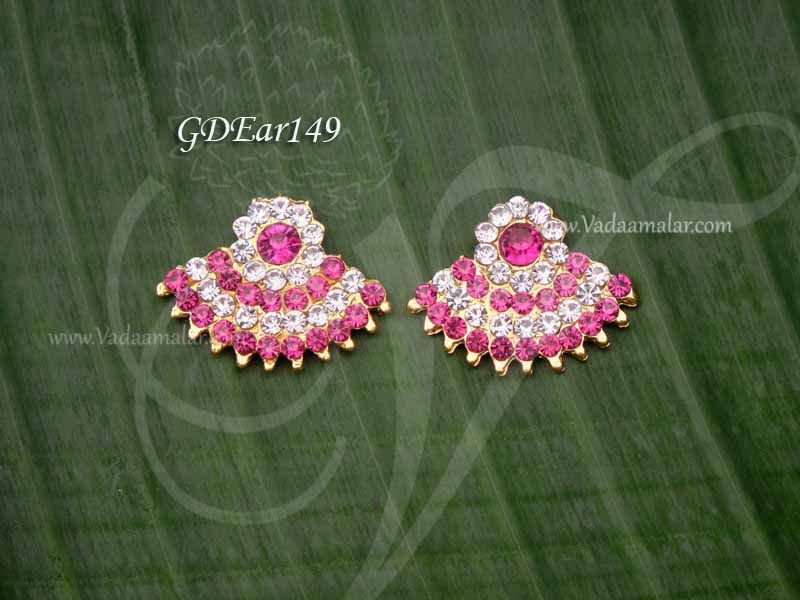 Goddess Ear Stud decoration White Pink Stone Earrings 0.8 inches