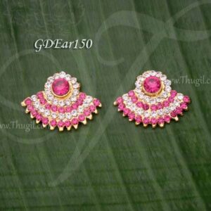 Goddess Ear Stud decoration White with Pink Stone Earring Jewellery 1 inches