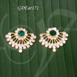 Ear stud decoration white green Colour Stone Earring Jewellery 1 inches