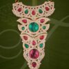Haram Multicolor Centre Piece Necklace Swamy Decoration Jewellery for GOD 6"