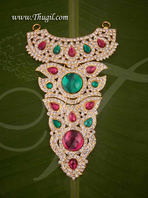 Haram Multicolor Centre Piece Necklace Swamy Decoration Jewellery for GOD 6"