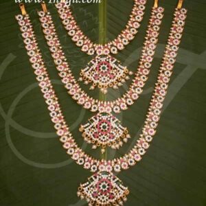 Hindu Idol Ornaments 3 Step Maanga Necklace Haarams Jewellery Buy Online 12"