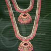 Large Haram Mala 2 Step White Pink Necklace For Hindu Idols 12 inches