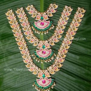 3 Step Manga Necklaces Mango Haarams Hindu Idol 13.5 inches