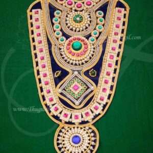 Kavasam Multi colour Stone Jewellery Sringar for God and Goddess Necklace 12 inches