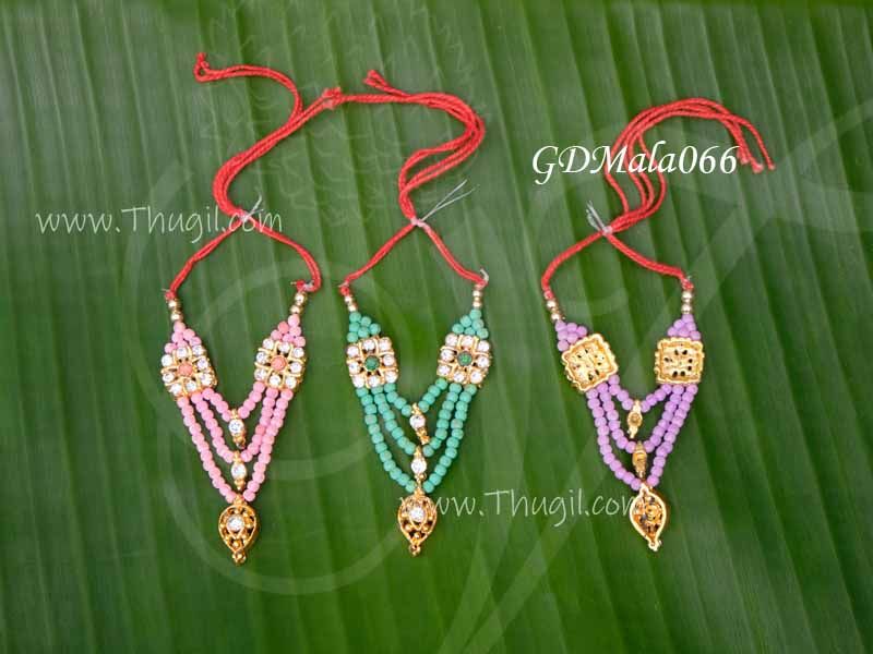Necklace small size statue beads mala for Hindu statues 2.4 inches x 3 pieces