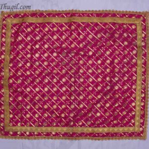 Pink with Gold Border Puja Aasan Pooja Mat God Cloth for Pooja Buy Now