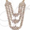 White 3 Step Necklace Hindu God Jewellery Alangaram 4 Inches