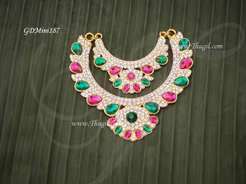 2 Step Necklace Ornament for Hindu For Small Idols 3 Inches