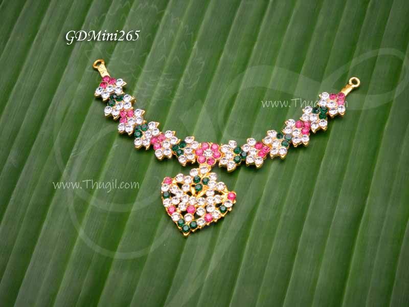 Necklace Small Size Stones Jewellery for Idols 2.5 inches
