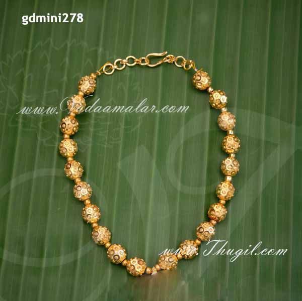 Small Beeds Necklace gold necklace Short Lakshmi decorate God