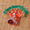 Keedam Small Cloth Mukut for Idols Krishna Statues Orange 1 inches