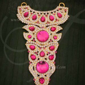 Necklace White With Pink color Hindu Idols Ornament Temple Jewellery 6 inches