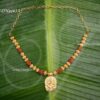 Vinayagar Design Pendant with Gold and Rudraksha Beads Necklace Hindu God Jewellery 5 inches