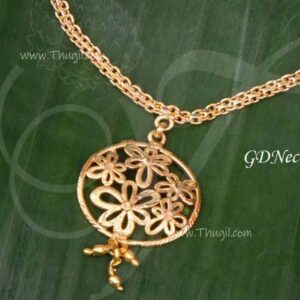 Gold Necklace Small Size with Pendant Alangaram Jewellery 4 inches