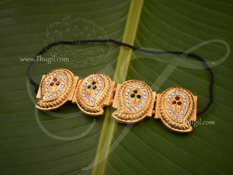 Oddiyanam Multicolor Stone Mango Deigsn Waist Hip Belt Jewellery For GOD Deity Buy Now