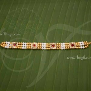 Oddiyanam Deity Pearl Waist Hip Belt For God Alangaram 6-12 inches