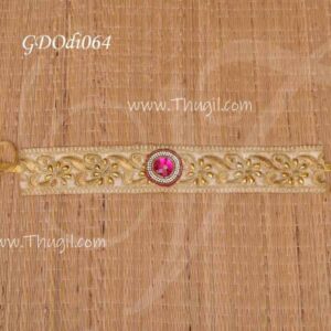 Gold lace waist belt stones shringhar decoration kamar patta 12 inches