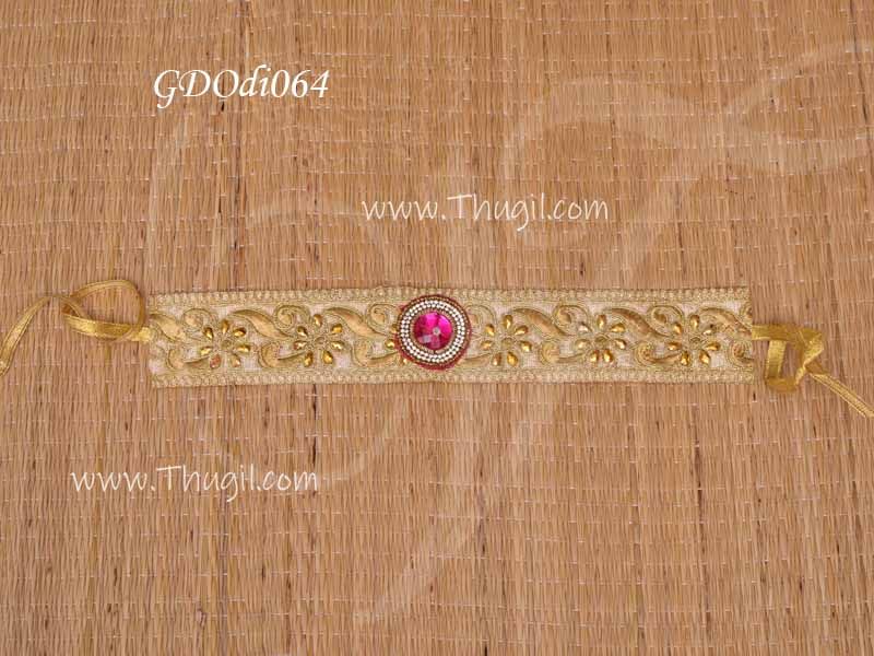 Gold lace waist belt stones shringhar decoration kamar patta 12 inches