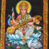 Goddess Saraswati poster on unframed cloth printed