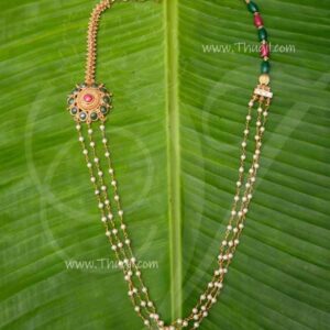 Perumal Ponool White Pearl Janau Sacred Janeu thread 11.5 inches (one side)