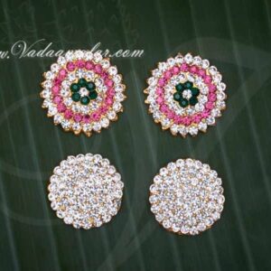 Tikka Holy Bindi forehead Statue Ear Studs Idols Hindu 1 inches (4 pieces)