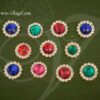 Bindi Pottu Jewelry God statue colourful stones 0.7 inches x 10 pieces