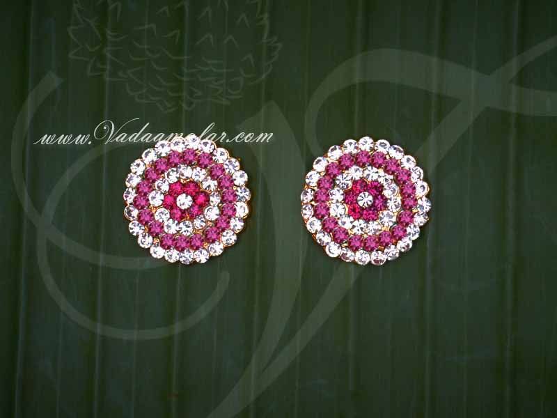 Tilak Tikka Symbol Jewelry Pink Color Ornament 1 inch