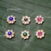 Tikka Ear Bindi Statue Ear Studs Idols Pottu Hindu Diety 0.5 inches Multi color 6 pieces