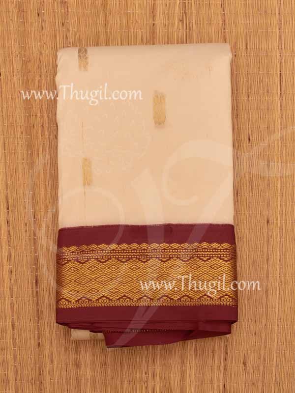 White Red Saree For Amman Devi Durga Zari Border 6 Meters
